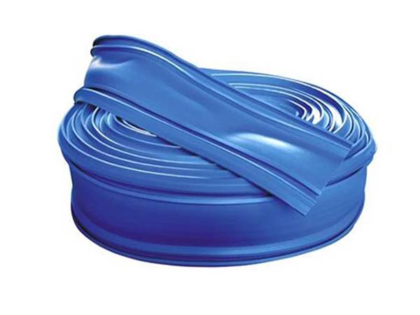 A roll of blue PVC waterstop without center bulb in sea blue color