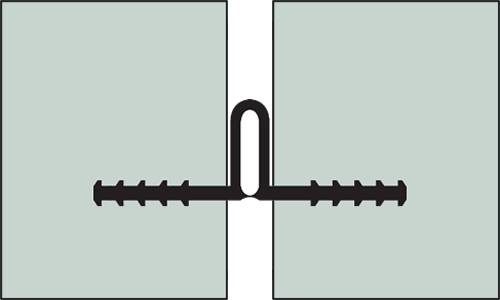 A plan drawing of ribbed tear web type waterstop.