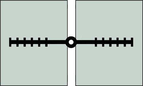 A plan drawing of ribbed with center bulb type waterstop.