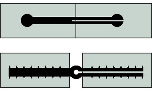 A plan drawing of split type waterstop